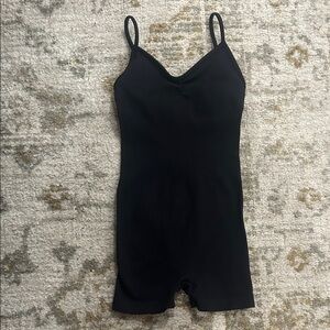 American Eagle Outfitters Black Ribbed Bodysuit Romper